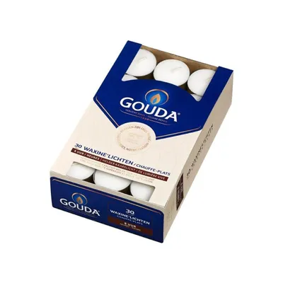 Produktbild von Gouda theelichten 30 stuks 8 branduren wit