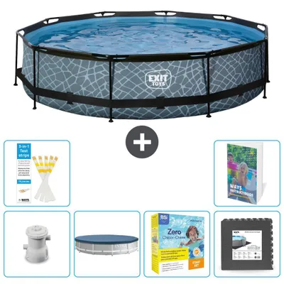 Imagen del producto de Salida para piscina, diseño "Steinoptik" (apariencia de piedra), 360x76 cm, juego de 5 piezas, modelo S259