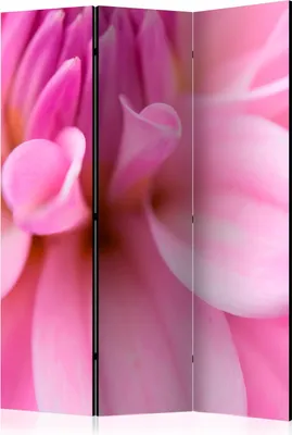 Zdjęcie produktu dla Parawan dwustronny Kwiaty 135x172 cm 3-częściowy różowy
