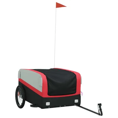 Produktbild von vidaXL Fahrradanhänger Schwarz und Rot 45 kg Eisen