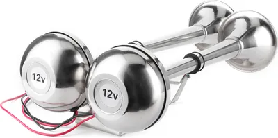 Produktbild von 125db Doppeltrompete 12V Kleine Größe Edelstahl Elektrische Hupe Marine Grade 380Hz Boot