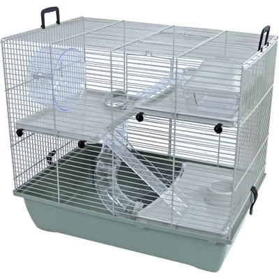 Productafbeelding van Interzoo Hamsterkooi Pinky 3 pastel groen met 3 plateaus en accessoires