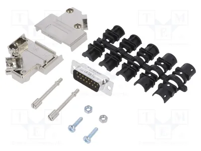 Produktbild von 1x D-Sub PIN: 15 Löten mit 45°-Winkel männlich für Leitungen L17D45PK-M-15 L717SD