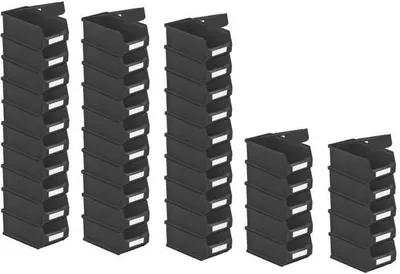 Produktbild von SuperSparSet 40x Leitfähige Sichtlagerbox 2.0 mit Abdeckung | HxBxT 7,5x10x17,5cm | 0,8 Liter | ESD, Sichtlagerbehälter, Sichtlagerkasten, Sichtlagerkastensortiment, Sortierbehälter