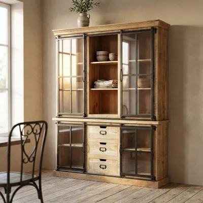 Immagine prodotto di Milani Home - Mobile in legno di mango con 5 ripiani cm 150 l x 40 p x 200 h