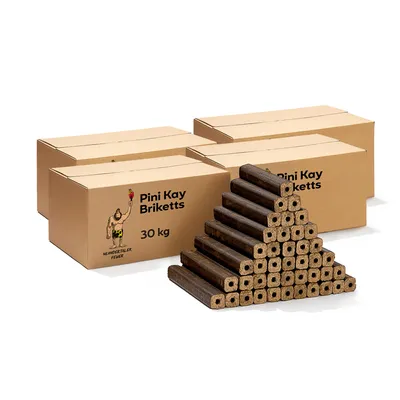 Produktbild von Neandertaler Feuer Holzbriketts PiniKay Hartholzbriketts 120 kg Kaminbriketts Briketts Kamin Ofen Grill Briquettes Brikett Holzbrikett Gluthalter