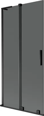 Produktbild von Mexen Velar L Badewannenabtrennung 2-flügelig verschiebbar 95 x 150 cm, Graphit, Schwarz - 896-095-003-41-70