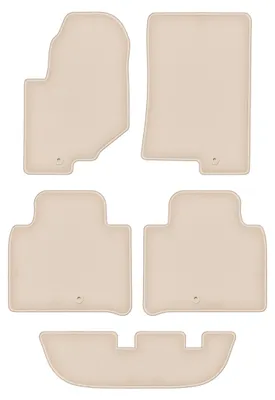 Produktbild von DURBAN Beige Velours-Fußmatten-Set für SsangYoung Rexton IV SUV 7-Sitzer (2017-)