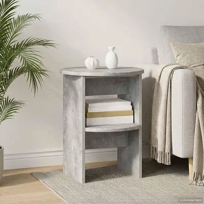 Produktbild von Seitenschrank Betongrau Ø40 x 50 cm Holzwerkstoff - Kommoden DE2365