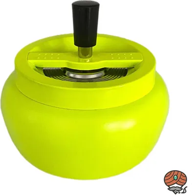 Produktbild von Hauser Schleuderaschenbecher / Drehascher Metall NEON GELB matt, Ø 13cm