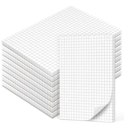 Produktbild von A6 Notizblock kariert. 10 Stück mit 50 Blatt pro Block, 500 Blatt total, 90 g/m² .