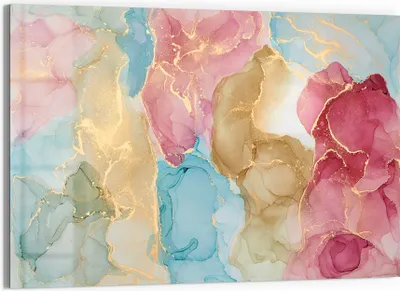 Produktbild von DEQORI Glasbild Echtglas 90x60 cm 'Goldene Träume' Wandbild Bild modern Deko