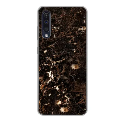 Produktbild von MuchoWow® Handyhülle Schutzhülle Hülle für Samsung Galaxy A50 Marmor - Schwarz - Gold Silikon Softcase Handy Hülle - Mobiltelefonhülle