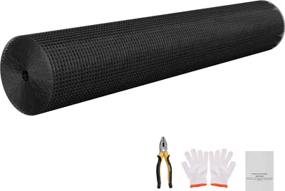 Produktbild von SucceBuy Gartenzaun 152 cm x 30,48 m, Maschenweite 1,27x1,27 cm, 1,06 mm verzinkter Drahtzaun, vinylbeschichteter Maschendrahtzaun, Schweißgitter für Gartenpflanzen, Kaninchen und Geflügel