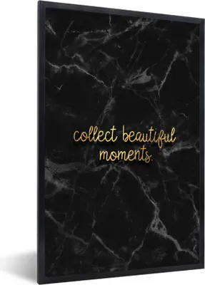 Produktbild von MuchoWow® Gerahmtes Poster Zitate - Sprichwörter - Gold - Marmor 40x60 cm - Poster mit Schwarzem Bilderrahmen Wandposter Rahmen Foto Bilder - Papierdruck - Wandbilder