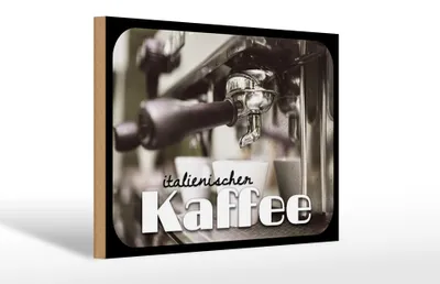 Produktbild von Holzschild Hinweis 30x20cm italienischer Kaffee