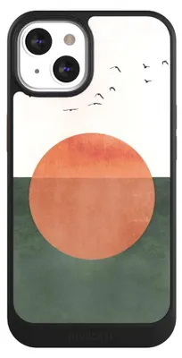 Produktbild von NIVOCASE Hülle für Apple iPhone 13  Handyhülle NIVOcore Case Schwarz Sonnenschein Sonnenuntergang Vogel