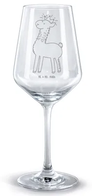 Produktbild von Mr. & Mrs. Panda Weinglas Lama König - Transparent - Geschenk, Abitur, Rotwein Glas, graviert, Mama, Rotweinglas mit Gravur, Lamas, Papa, Freundin, Kelch, für