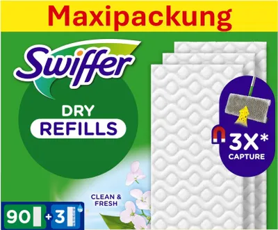 Zdjęcie produktu dla Ściereczki do czyszczenia podłóg Swiffer Wet & Dry 90 suchych + 3 mokre