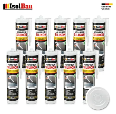 Isolbau Aquarium Silikon 10 x 300 ml Transparent Glassilikon dauerelastisch