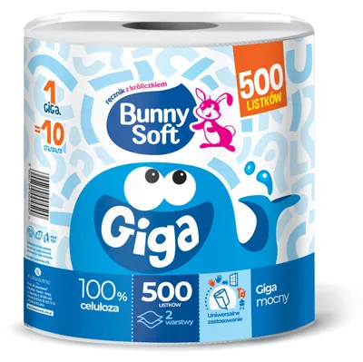 Produktbild von 004500 Bunny Soft Towel Pap 500 GIGA