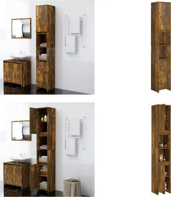 Produktbild von vidaXL Badezimmerschrank Räuchereiche 30x30x183,5 cm Holzwerkstoff - Badezimmerschrank - Badezimmerschränke - Badezimmermöbel - Badmöbel