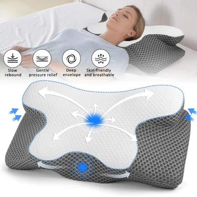 Produktbild von Nackenstützkissen Orthopädisch Nackenkissen Memory Foam Kopfkissen Schlafkissen