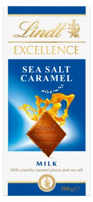 Obrázok produktu pre Mliečna čokoláda s karamelom a soľou LIN EXC 100 g