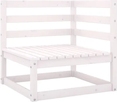 Produktbild von The Living Store Garten-Ecksofa Weiß Massivholz Kiefer