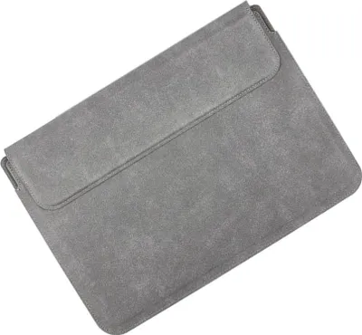 Produktbild von INF Graue Leder Laptop Hülle 13 Zoll - Schutztasche mit Kühlständer