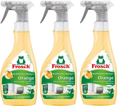 Produktbild von 3x Frosch Orangen Multiflächen-Reiniger Sprühflasche 500 ml