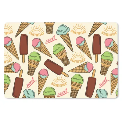 Produktbild von MuchoWow® Schreibtischunterlage Lebensmittel - Muster - Eiscreme 60x40 cm - XXL Mauspad - Großes Mauspad