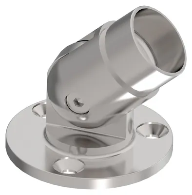 Produktbild von Wandflansch Edelstahl Rohr 42,4 x 2,0 mm einstellbar 0-90 Grad Flansch Edelstahlrohr Steckfitting Wand Wandhalter Halterung für Handlauf Befestigung Wandanschluss Rund Wandhalterung Rohrflansch V2A