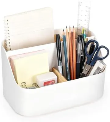 Produktbild von Schreibtisch Organizer mit 5 Fächer, Multifunktionaler Organizer Abnehmbar Bambus Schreibtischorganisator Platzsparendes, Stifte Organizer für Büro Zuhause Schule