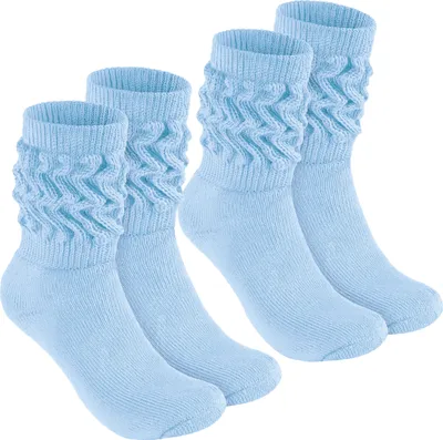 Zdjęcie produktu dla BRUBAKER slouch socks - damskie skarpetki slouch do fitnessu, jogi i treningu - skarpetki sportowe dla kobiet, jasnoniebieskie, rozmiar 39-42, 2 pary