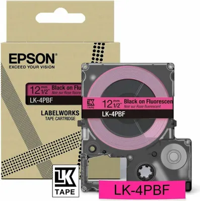 Obrázek produktu pro Epson LK-4PBF, Černá, Růžová, Tepelný přenos, LabelWorks LW-C410, 1,2 cm