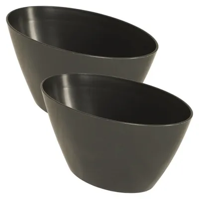 Produktbild von MePla - 2 Stück - Orchideen-Schiffchen L 25 anthrazit