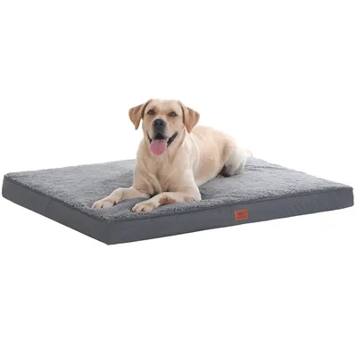 Image de lit orthopédique pour chiens petits, moyens et grands - coussin pour chiens moelleux tapis pour chiens lavable matelas pour chiens chats (91 * 69 * 8 cm)