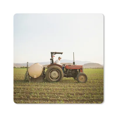 Produktbild von MuchoWow® Mauspad Mousepad Traktor - Landwirt - Berg 20x20 cm - Mousepads - Maus Mat - Pad - Mausunterlage - Desk Mat - Bureauartikeln