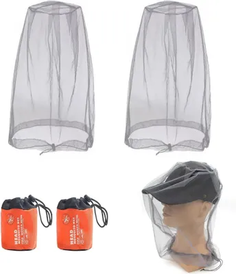 Produktbild von Moskitonetz Kopfnetz mit Tragetasche für Outdoor Aktivitäten und Gesichtsschutz