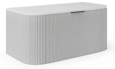 Produktbild von Waschtischunterschrank geriffelt - Weiß matt - 100 cm - LOMERI