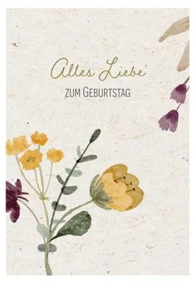 Produktbild von Brunnen Geburtstag Faltkarte mit Goldfolie, 16,2 x 11,4 cm, 6 Stück mit Umschlag
