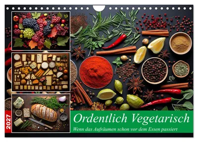 Immagine prodotto di Ordentlich Vegetarisch (calendario da parete 2027, formato DIN A4 orizzontale), calendario mensile CALVENDO