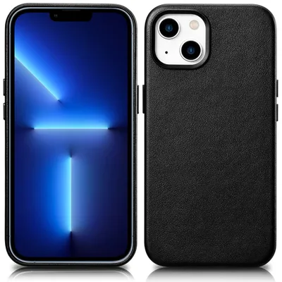 Produktbild von Icarer Case Lederhülle Für Iphone 14 Plus Schwarz (Magsafe Kompatibel)