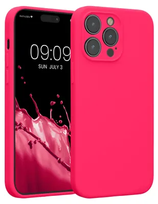 Produktbild von kwmobile Hülle kompatibel mit Apple iPhone 14 Pro Max - Hülle Silikon gummiert - Handyhülle - Handy Case in Neon Pink