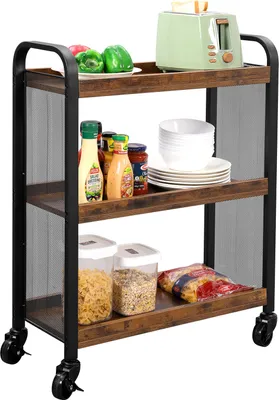 Immagine prodotto di Carrello da portata VASAGLE con piedini regolabili, 66 x 26 x 85 cm