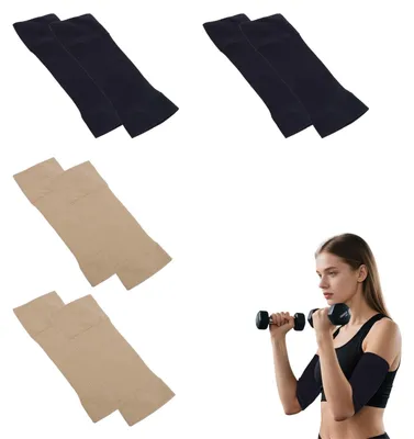 Imagen del producto de Mangas de compresión elásticas para los brazos, 4 pares, elásticas, para deportes y fitness