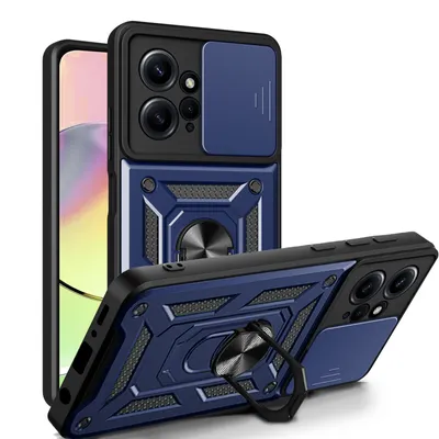 Produktbild von Outdoor Panzer Hülle Xiaomi Redmi Note 12 4G Handyhülle Kameraschutz Ringhalter Blau