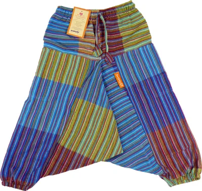 Produktbild von Kinderhose "Karna" I Patchworkhose mit Gummizug I Haremshose aus 100% Baumwolle I Aladinhose mit 2 Taschen I absolute Bewegungsfreiheit, L