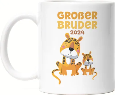 Produktbild von Großer Bruder 2024 Tasse Weiß Löwen Liebe Bruderliebe Family Geborgenheit Zusammenhalt Retter